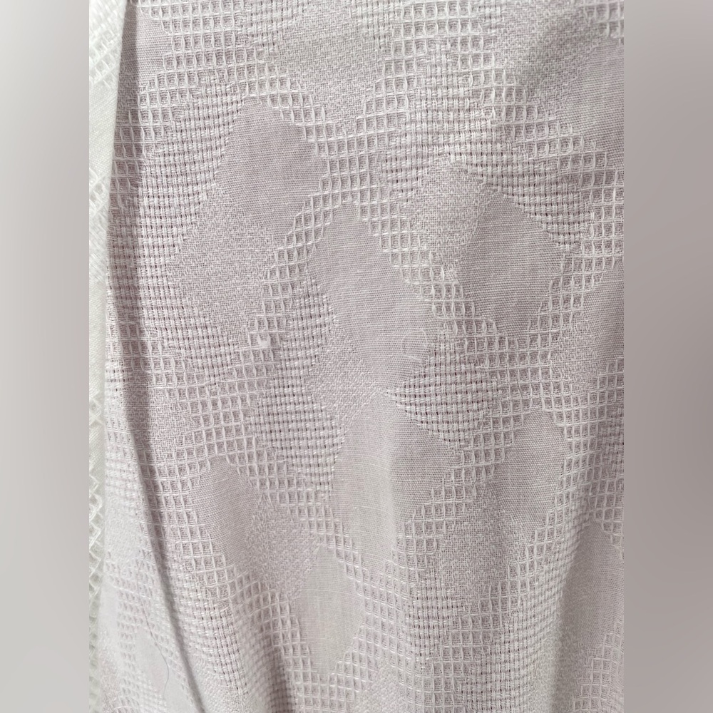 Vintage Crisp White Drop Waist Midi Dress With Neckline Ties & Tie Belt - Picture 9 of 15